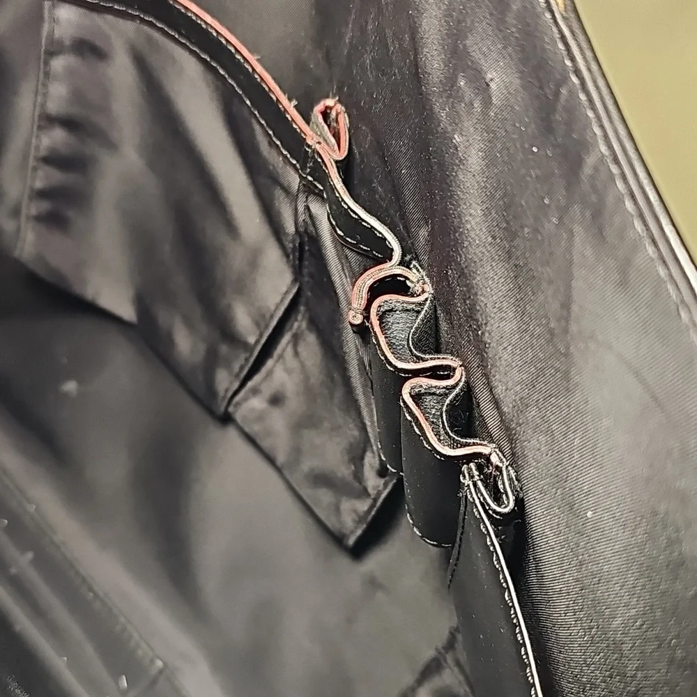 Lodis Black Leather Tote Bag With Red Edge Trim - Picture 11 of 11